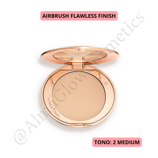 Polvo compacto Airbrush Flawless Finish de Charlotte Tilbury, tono 2 Medium