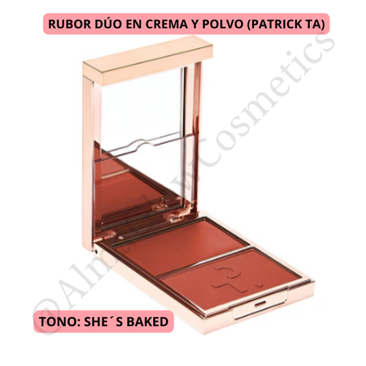 Rubor dúo crema y polvo Major Headlines de Patrick Ta, tono She's Baked